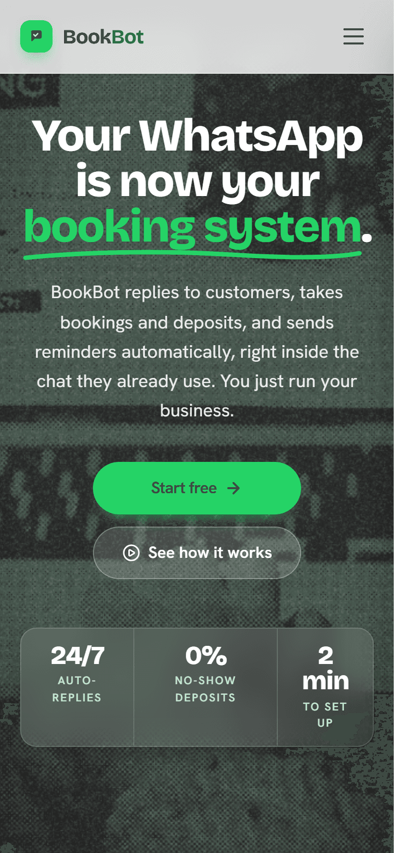 BookBot — WhatsApp is the booking system