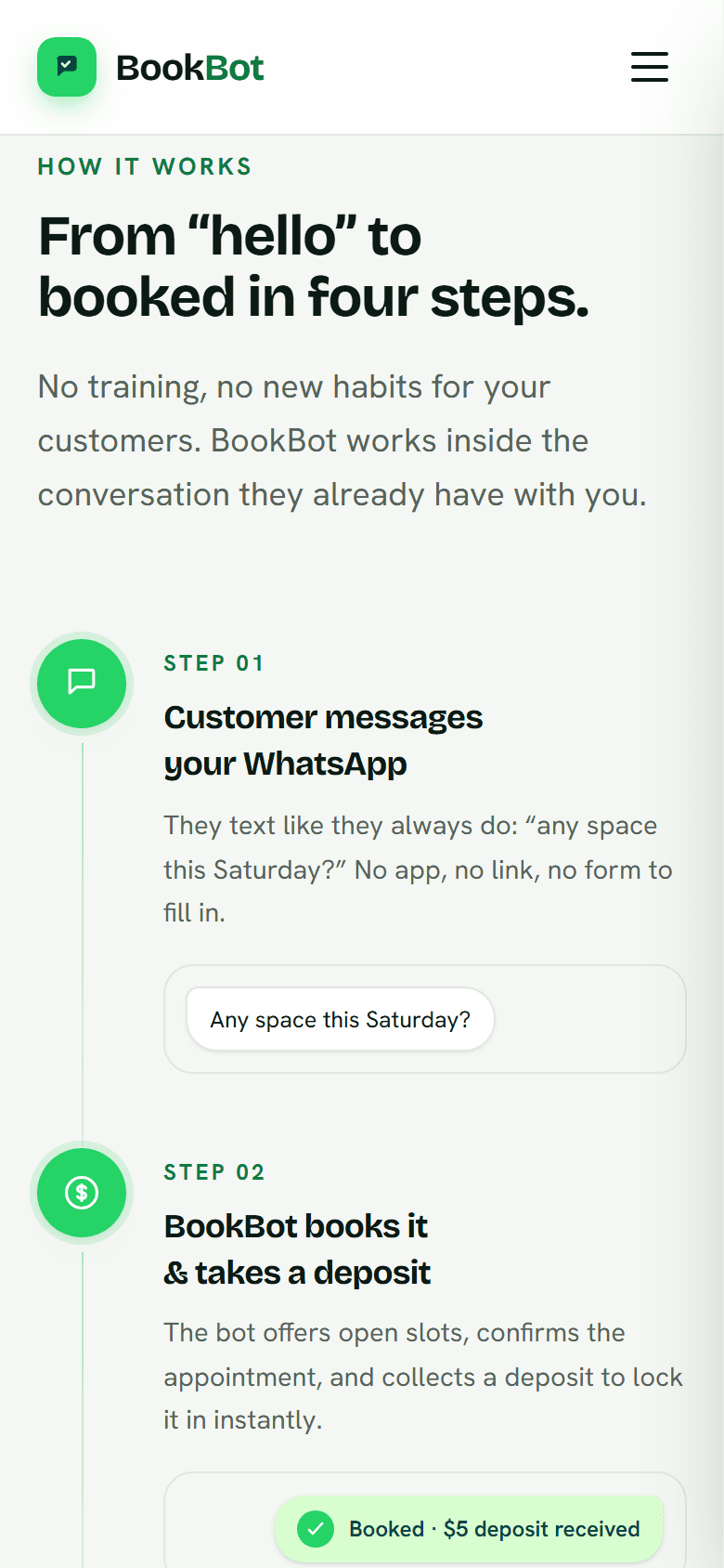 BookBot — From hello to booked